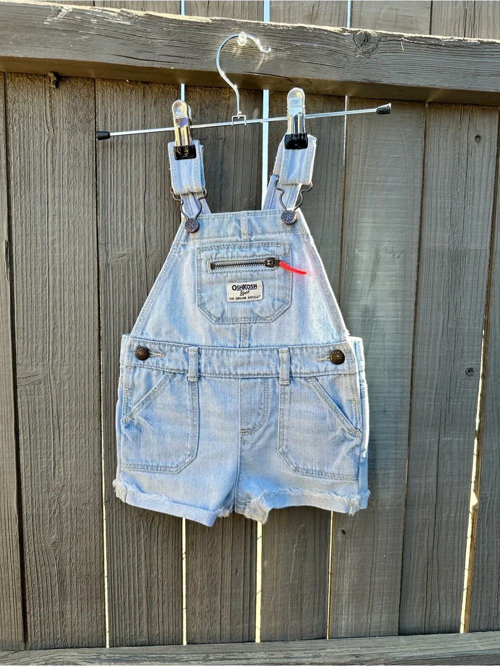 OshKosh B'gosh Light Blue Denim Short Overalls